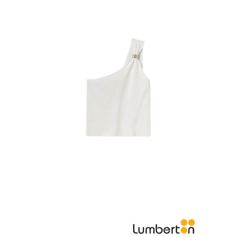 Top Asimetrico beige...