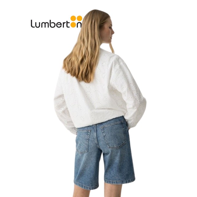 Cazadora cuello mao bordadado calado...