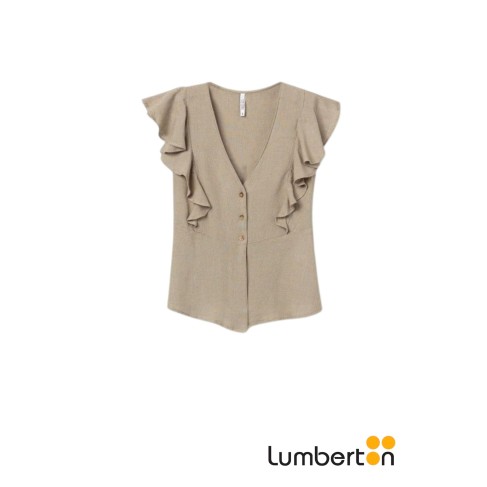 Blusa Verde Oliva abotonada...