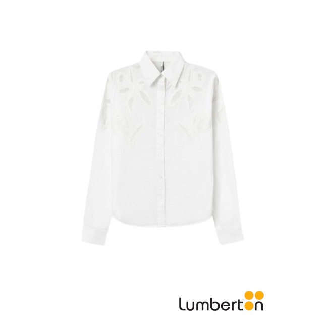 Camisa Blanca M/L Bordados CaladosQUINN