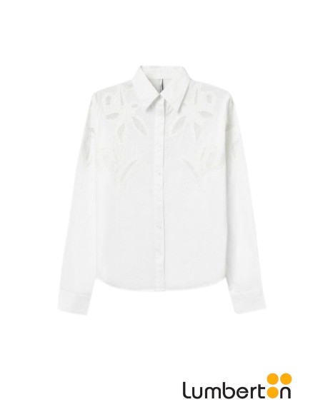 Camisa Blanca M/L Bordados CaladosQUINN