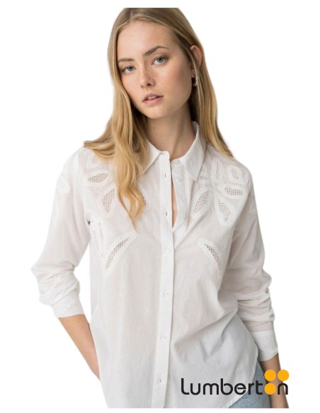 Camisa Blanca M/L Bordados CaladosQUINN