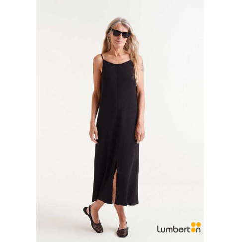 Vestido Largo Punto Negro...