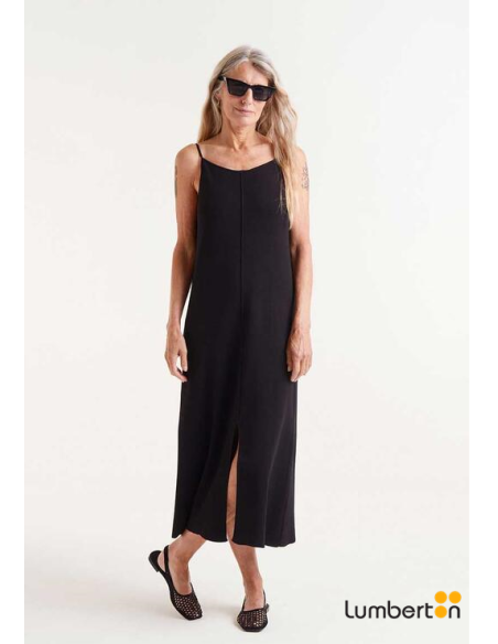 Vestido Largo Punto Negro 10220