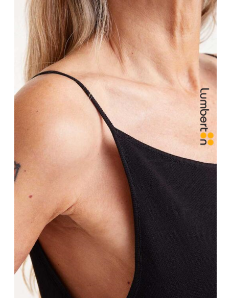 Vestido Largo Punto Negro 10220