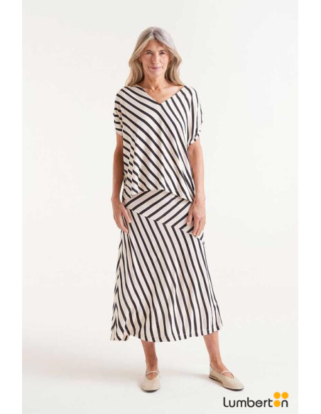 Top manga Corta Rayas Piano 41045