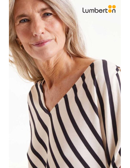 Top manga Corta Rayas Piano 41045