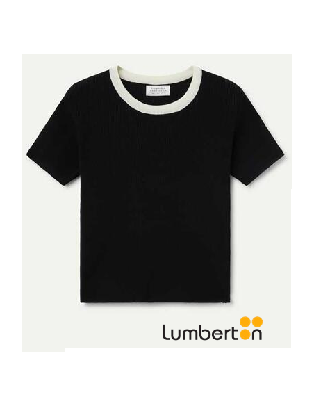 Jersey de Punto Manga Corta Negro 10334