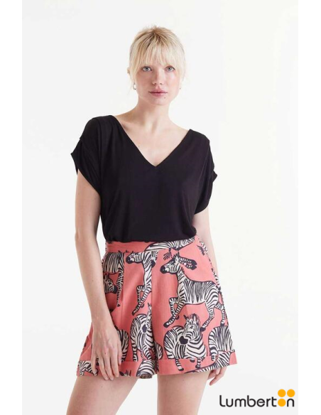 Top Manga Corta Negro 41042