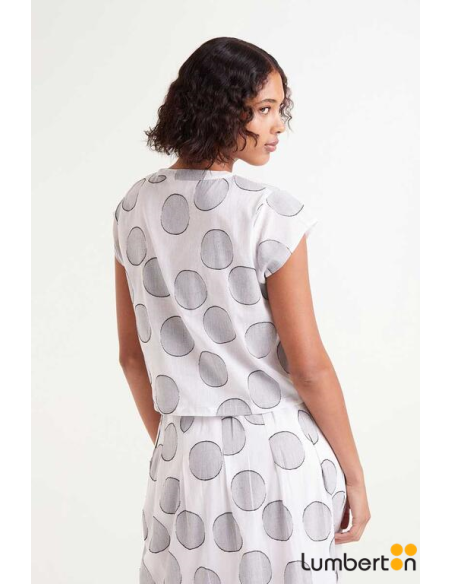 Top Jacquard Circulo Blanco 45004