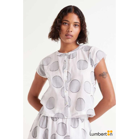 Top Jacquard Circulo Blanco...