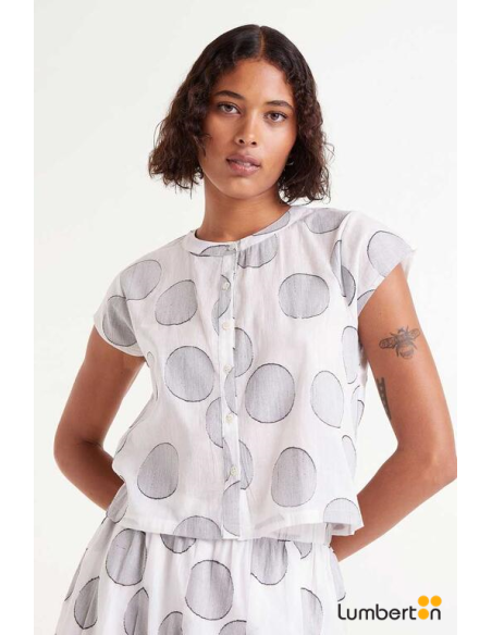 Top Jacquard Circulo Blanco 45004