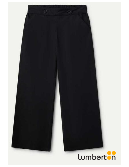 Pantalón Recto Botones Negro 43028