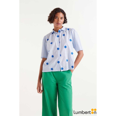 Camisa Manga Corta Flores...