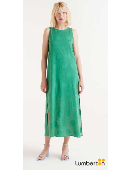 Vestido Largo Circulos Verde 45014