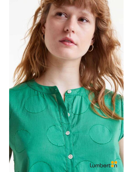 Top Jacquard Circulos Verde 45013