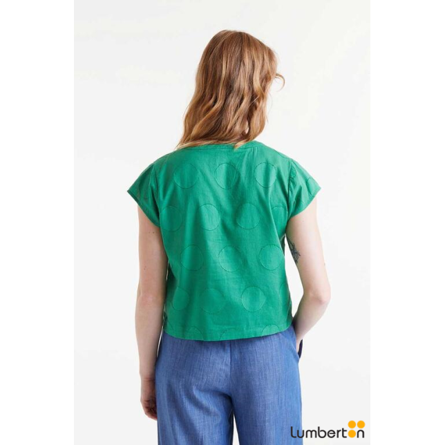 Top Jacquard Circulos Verde 45013