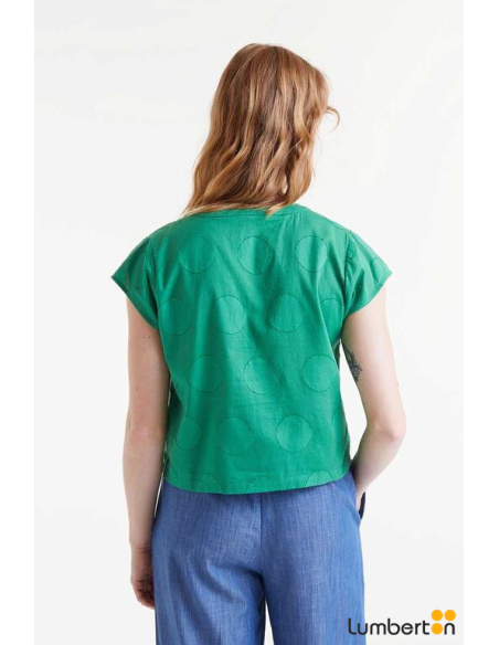 Top Jacquard Circulos Verde 45013