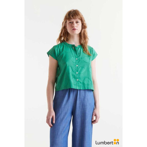 Top Jacquard Circulos Verde...