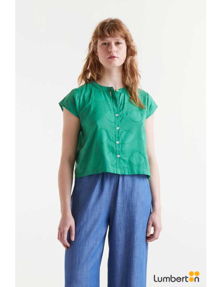 Top Jacquard Circulos Verde 45013