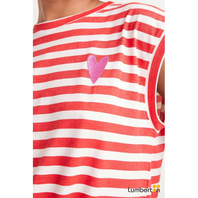 Camiseta Sin Mangas Rayas Rojas 42018