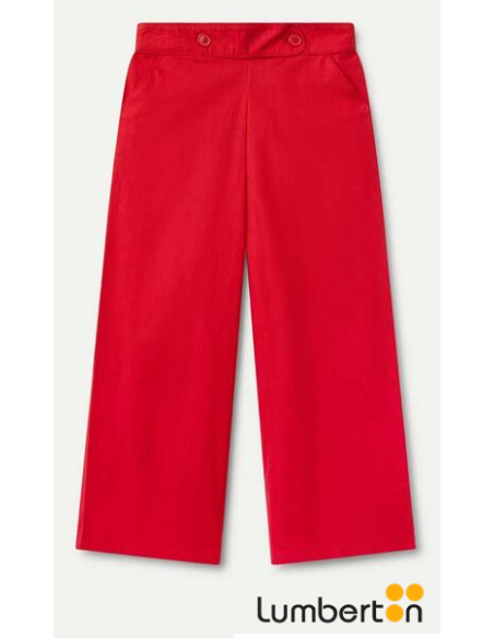 Pantalón  Recto Botones Rojo 43003