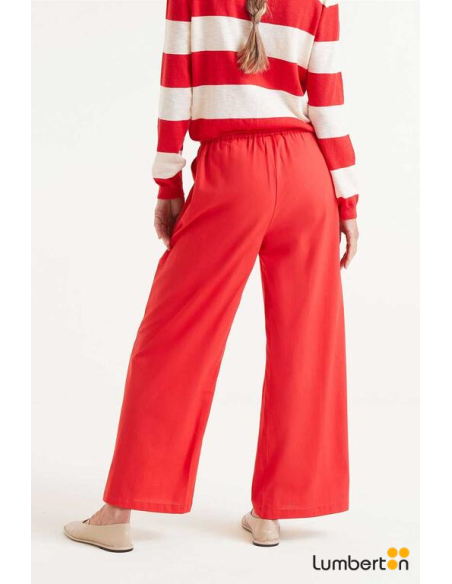 Pantalón  Recto Botones Rojo 43003