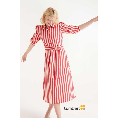 Vestido Midi Rayas Roja 40007
