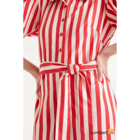 Vestido Midi Rayas Roja 40007 2