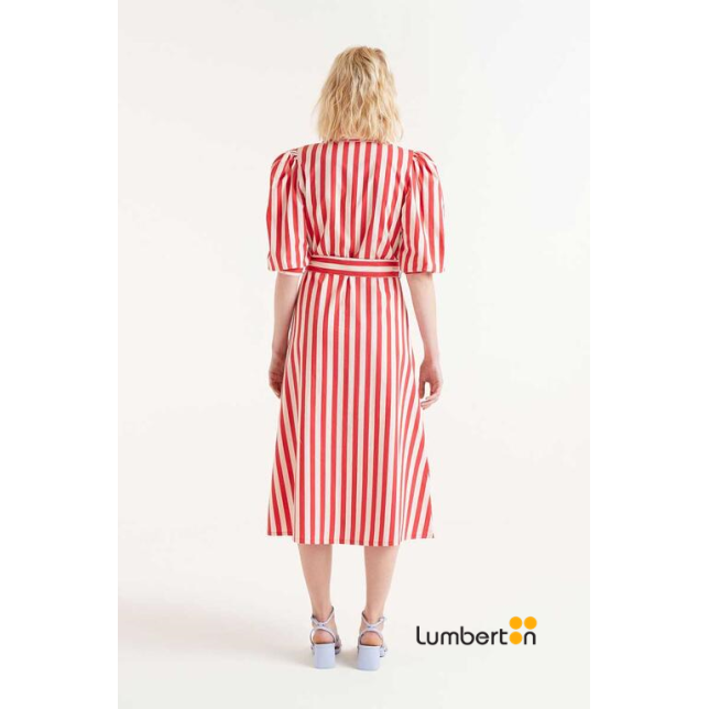 Vestido Midi Rayas Roja 40007