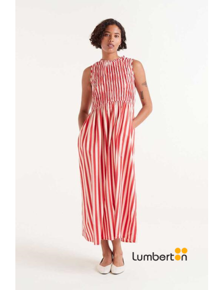 Vestido Largo Rayas Rojas 40009