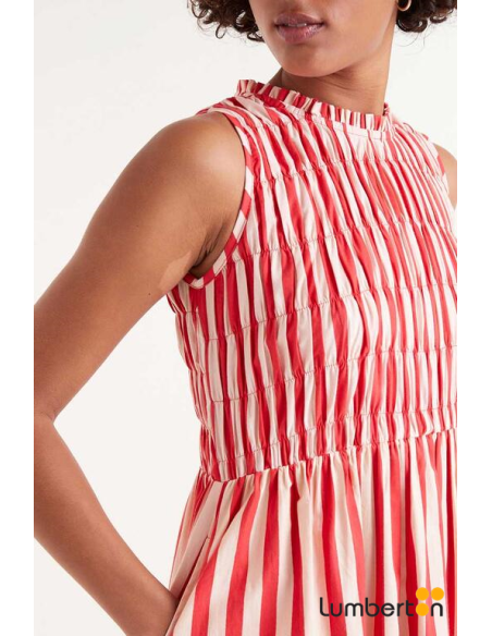 Vestido Largo Rayas Rojas 40009