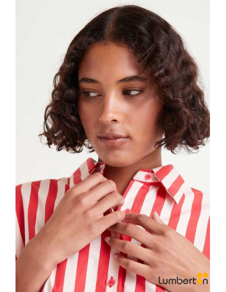 Camisa Rayas Roja 40005