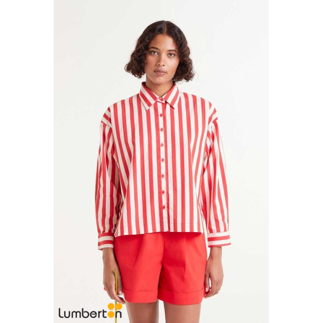 Camisa Rayas Roja 40005