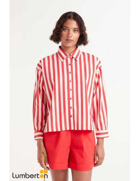 Camisa Rayas Roja 40005