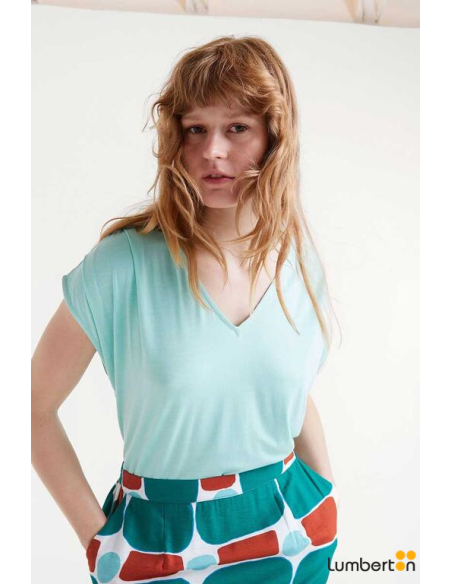 Top Manga Corta Azul 41044