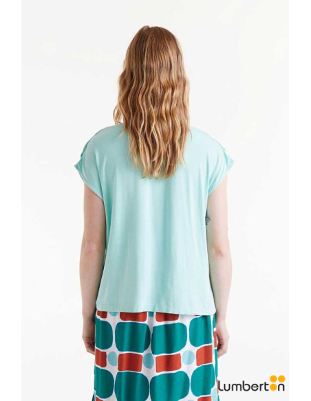 Top Manga Corta Azul 41044