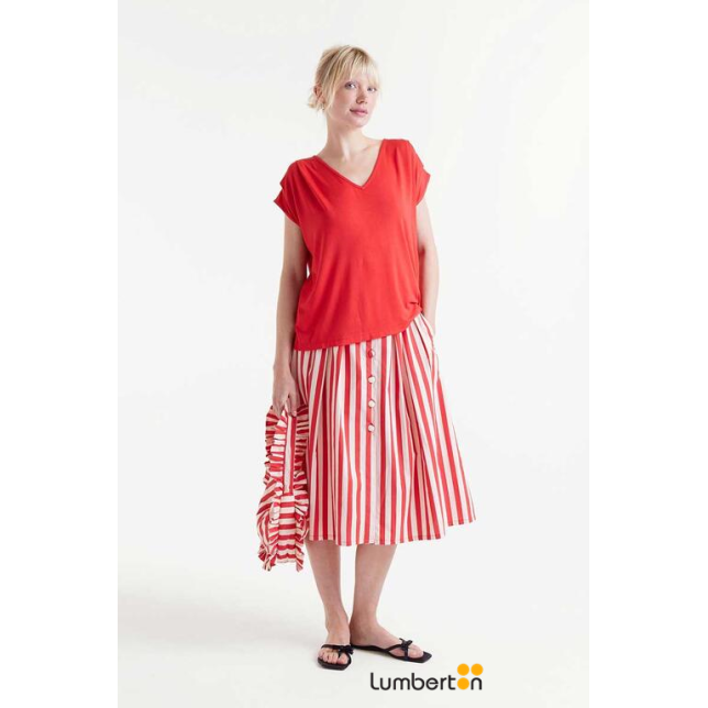 Top Manga Corta Rojo 41041