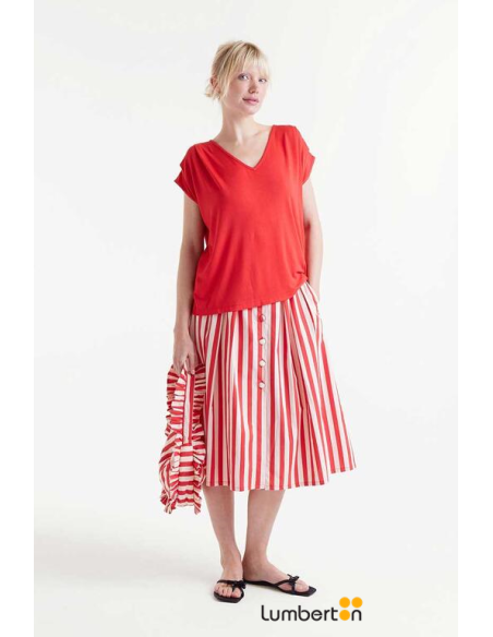 Top Manga Corta Rojo 41041